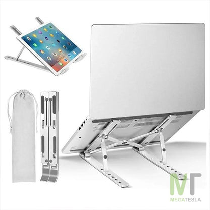Soporte Plegable de Aluminio para Portátil y Tablet – Gris