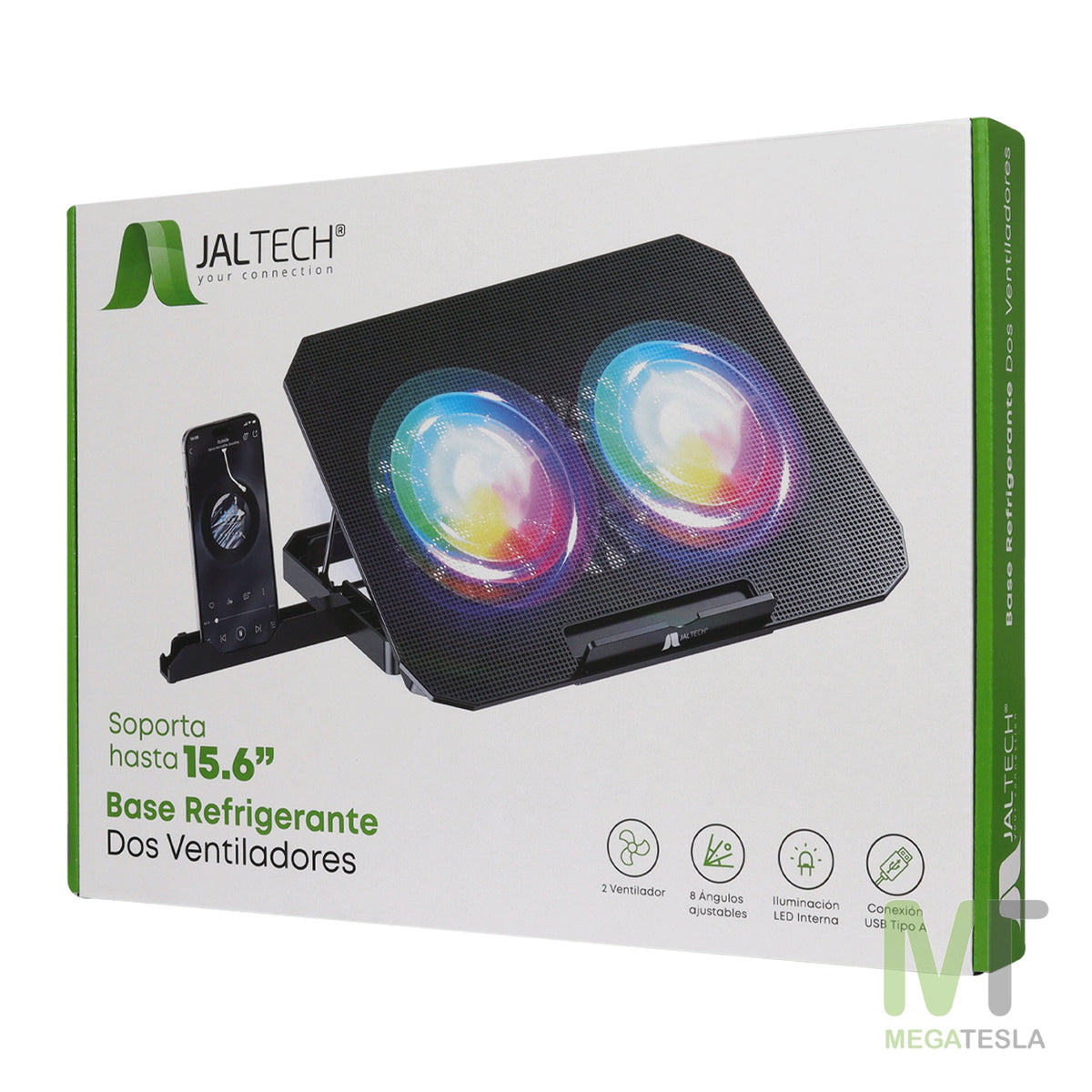 Base Refrigerante JAL-N33 para Portátil – 2 Ventiladores, LED RGB – foto 6