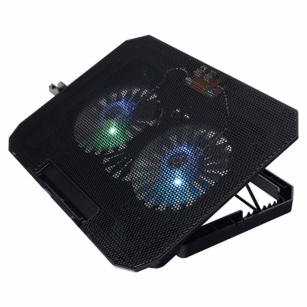 Base Refrigerante para Laptop JAL-N33 – 2 Ventiladores 14cm – LED RGB – 12" a 15.6"