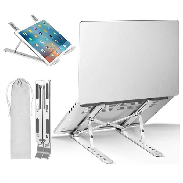 Soporte Plegable para Laptop y Tablet en Aluminio – Hasta 21" – Color Gris