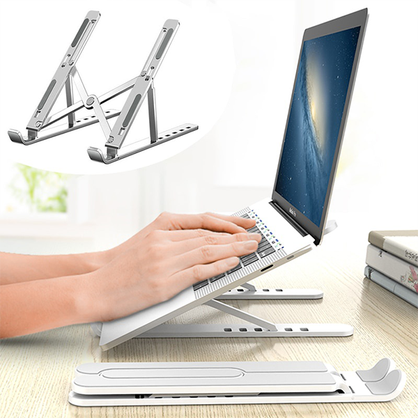 Soporte Plegable para Laptop y Tablet en Aluminio – Hasta 21" – Color Gris