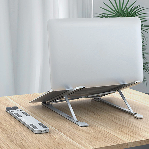 Soporte Plegable para Laptop y Tablet en Aluminio – Hasta 21" – Color Gris
