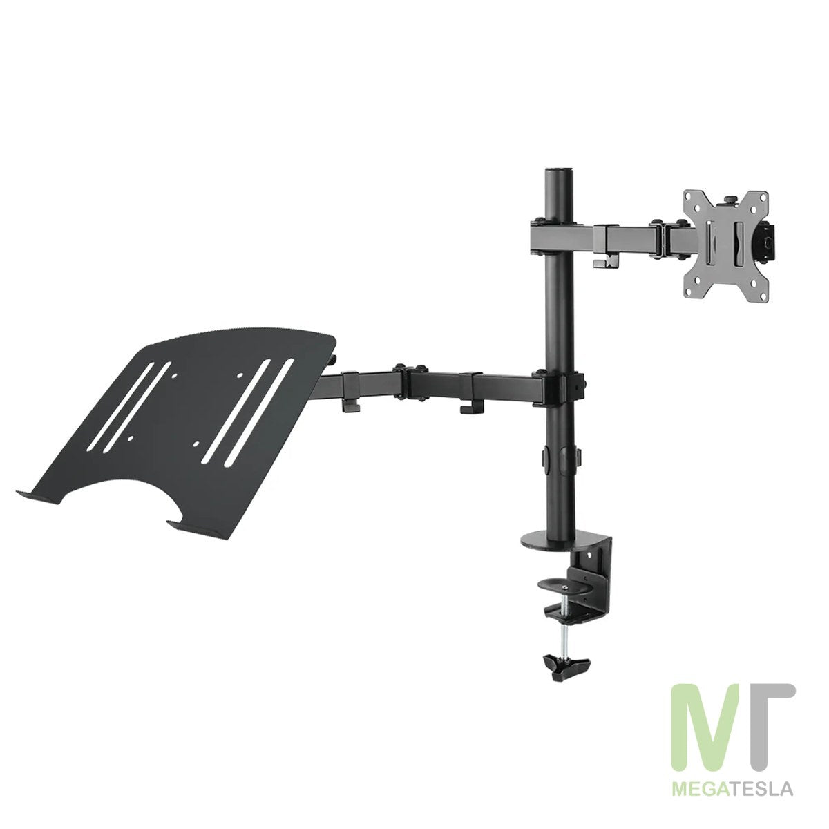 Soporte Brazo Doble para Monitor y Portátil en Acero – 13" a 27"