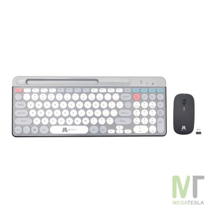 Combo Teclado y Mouse Jaltech JAL-806 Recargable – Bluetooth + 2.4 GHz, con Soporte para Celular