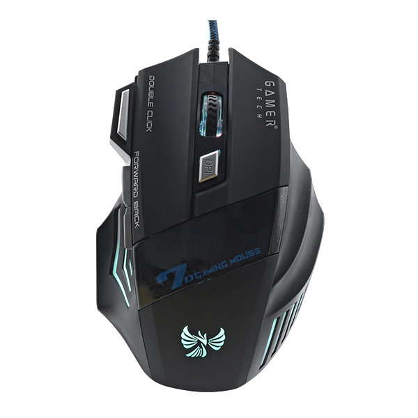 Mouse Gamer USB TECH GT10 RGB 7 Botones 3200 DPI – Iluminación LED Multicolor