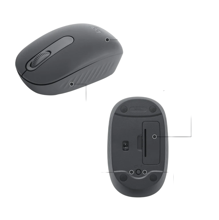 Mouse Inalámbrico Logitech M196 Bluetooth – Óptico 1000 DPI – Grafito