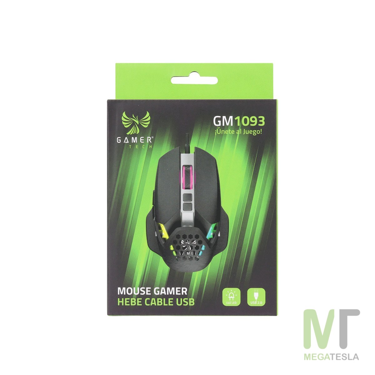 Mouse Gamer Tech Hebe GM1093 USB – 7 Botones, 3200 DPI, LED Arcoíris