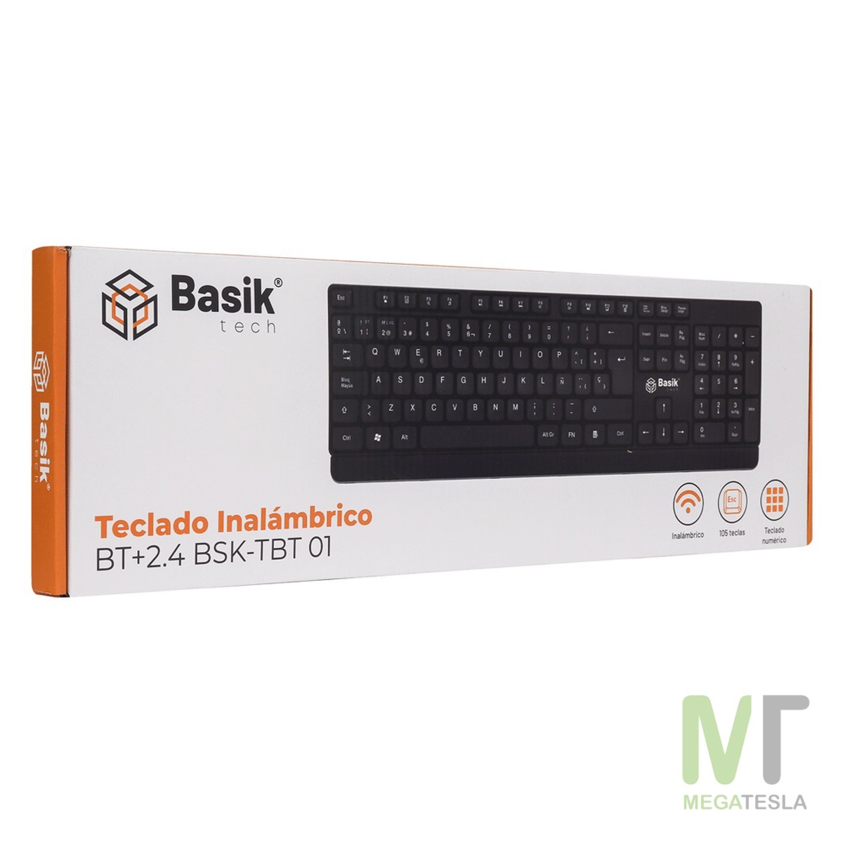Teclado Inalámbrico Basik BSK-TBT01 – Bluetooth + 2.4 GHz, Recargable