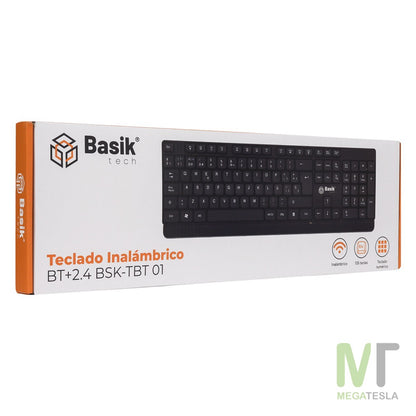 Teclado Inalámbrico Basik BSK-TBT01 – Bluetooth + 2.4 GHz, Recargable