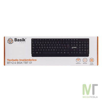Teclado Inalámbrico Basik BSK-TBT01 – Bluetooth + 2.4 GHz, Recargable